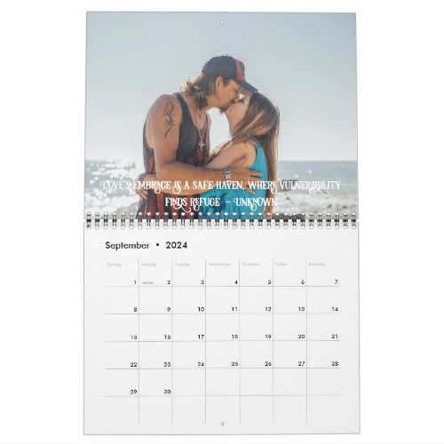 Custom Romantic Love Sayings Couples Photos Calendar