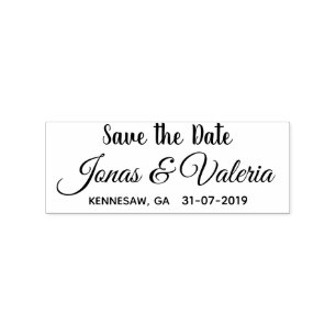 custom Romantic Save The Date Rubber Stamp