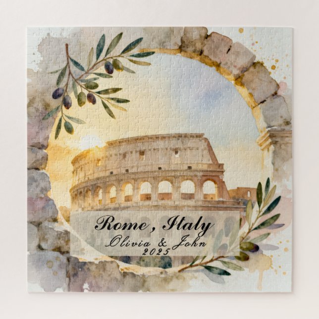 Custom Rome Honeymoon or Vacation Keepsake Jigsaw Puzzle (Vertical)