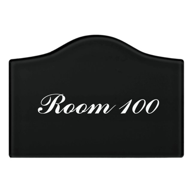 Custom room signs with your own number and color (Small Crest Front)