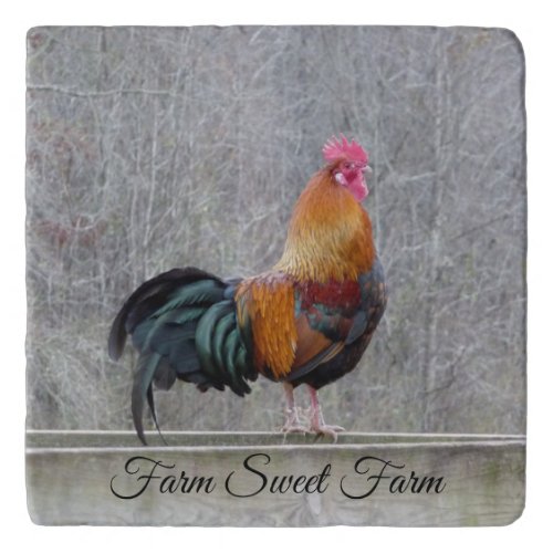 Custom Rooster Stone Trivet