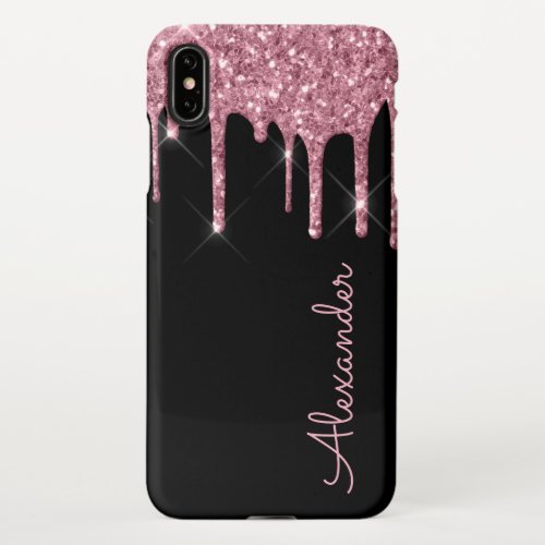 Custom Rose Gold Black Handwritten BUDGET iPhone XS Max Case