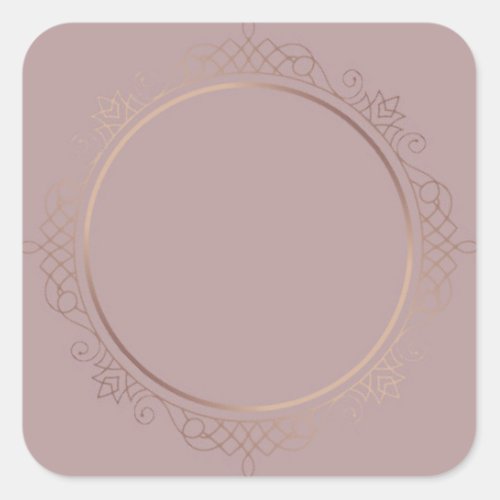 Custom Rose Gold Blank Elegant Template Modern Square Sticker