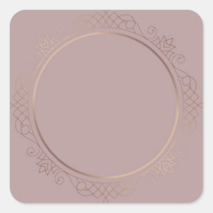 Custom Rose Gold Blank Elegant Template Modern Square Sticker