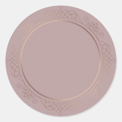 Custom Rose Gold Blank Template Add Your Text Classic Round Sticker