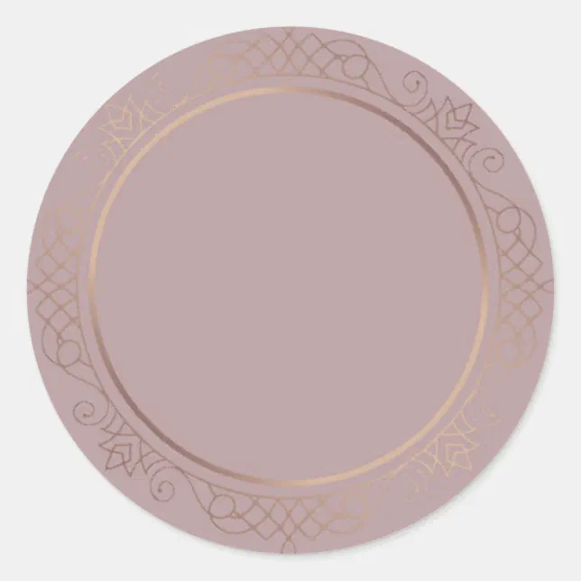 Custom Rose Gold Blank Template Add Your Text Classic Round Sticker ...