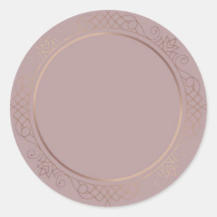 Custom Rose Gold Blank Template Add Your Text Classic Round Sticker