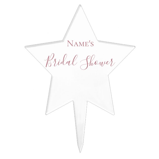 Custom Rose Gold Bridal Shower Cake Topper (Front)