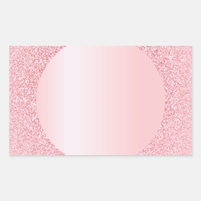 Custom Rose Gold Glitter Blank Trendy Template Rectangular Sticker (Front)