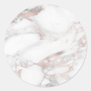 Custom Rose Gold Marble Blank Modern Elegant Classic Round Sticker