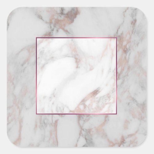 Custom Rose Gold Marble Elegant Blank Template Square Sticker