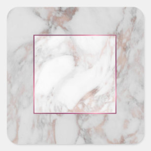 Custom Rose Gold Marble Elegant Blank Template Square Sticker