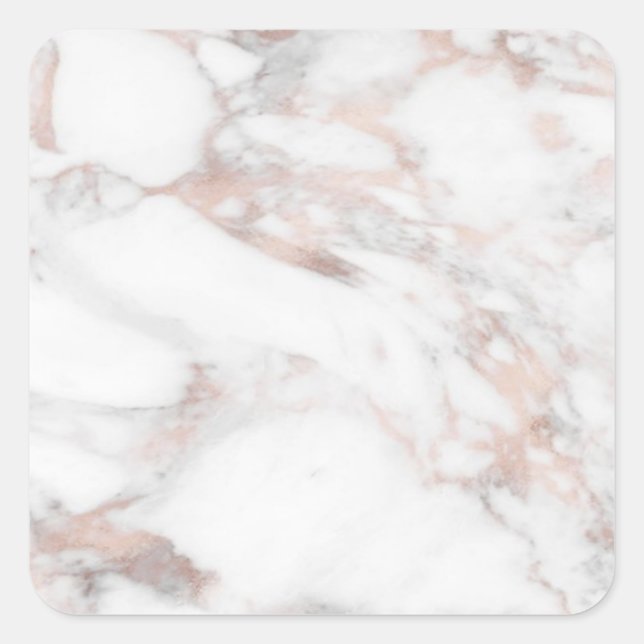 Custom Rose Gold Marble Elegant Blank Template Square Sticker (Front)