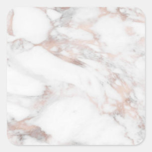 Custom Rose Gold Marble Elegant Blank Template Square Sticker