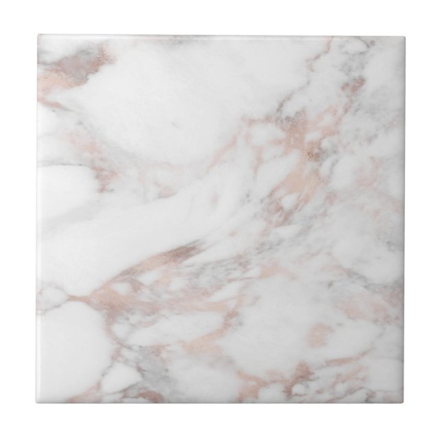 Custom Rose Gold Marble Template Professional Ceramic Tile (Front)