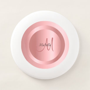 Custom Rose Gold Monogram Elegant Template Wham-O Frisbee