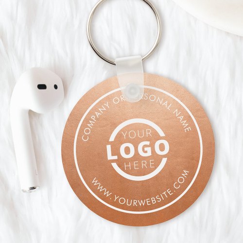 Custom Rose Gold Promotional Business Logo Branded Keychain