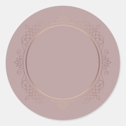Custom Rose Gold Stylish Design Blank Template Classic Round Sticker