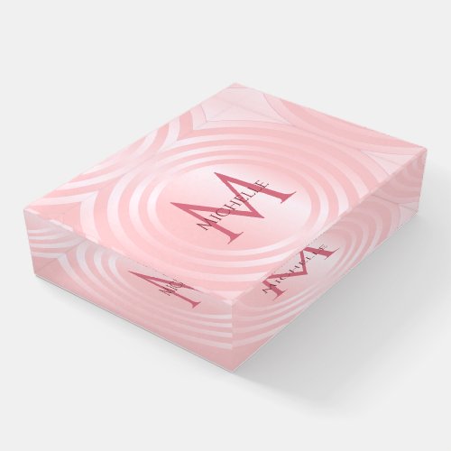 Custom Rose Gold Stylish Template Trendy Monogram Paperweight