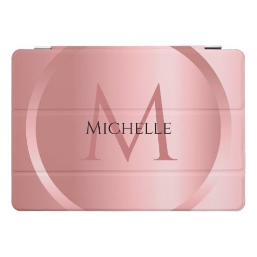 Custom Rose Gold Template Elegant Monogram iPad Pro Cover