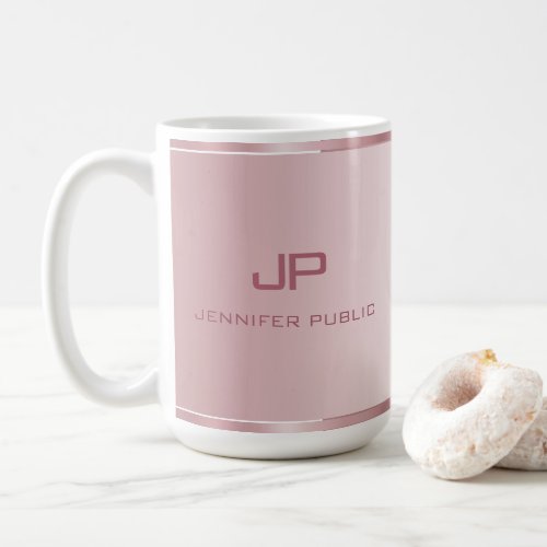 Custom Rose Gold Template Monogram Elegant Trendy Coffee Mug