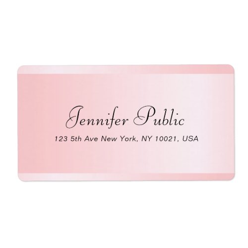 Custom Rose Gold Template Typography Shipping Label