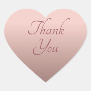 Custom Rose Gold Trendy Template Thank You Text Heart Sticker