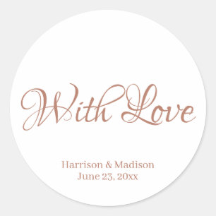 custom rose gold Wedding gift favor tag stickers