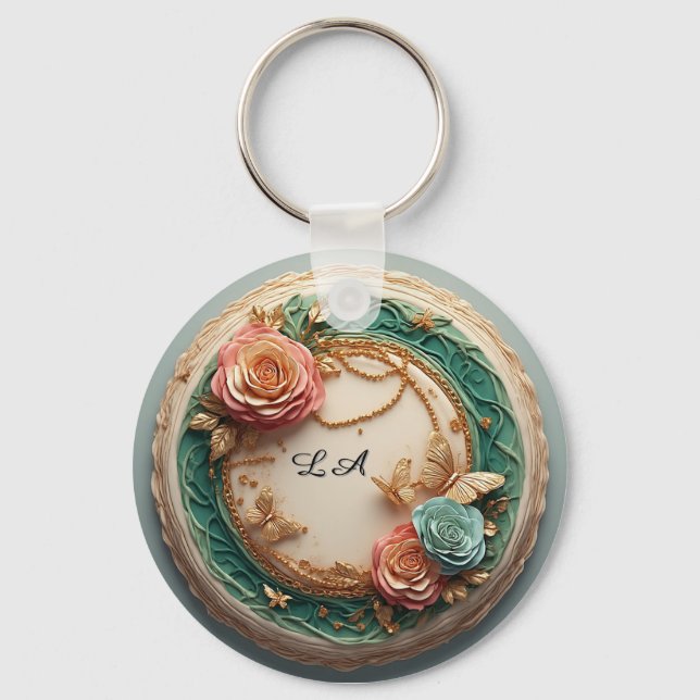 🌹 Custom Rose Name Gift For Personalized Accessor Keychain (Front)