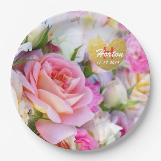 Custom Rose paper Plates (Front)