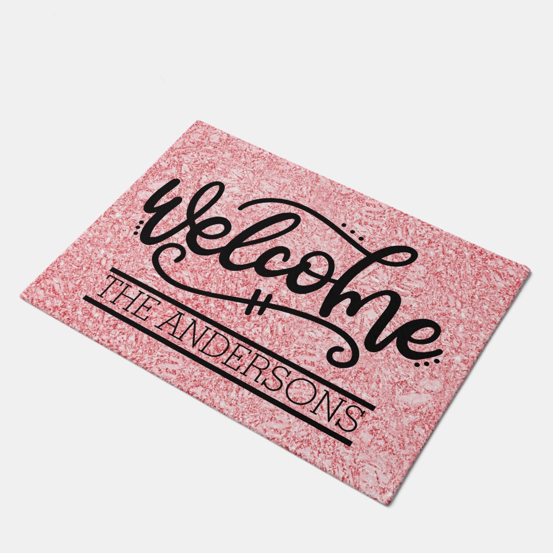 Custom Rose Pink Doormat Zazzle