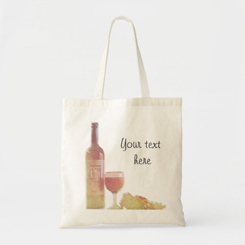 Custom Rose Wine with Grapes Tote Bag