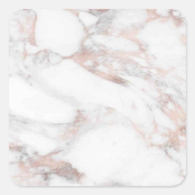 Custom Rosegold Marble Elegant Modern Blank Trendy Square Sticker (Front)