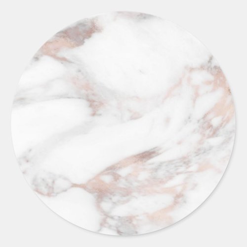 Custom Rosegold Marble Modern Elegant Blank Classic Round Sticker