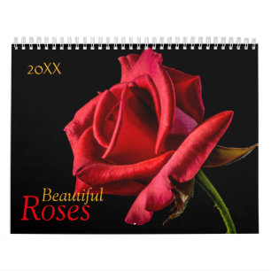 Custom Roses Calendar Editable Year Text