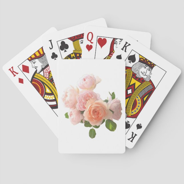 Custom Roses Design Modern Elegant Template Poker Cards (Back)