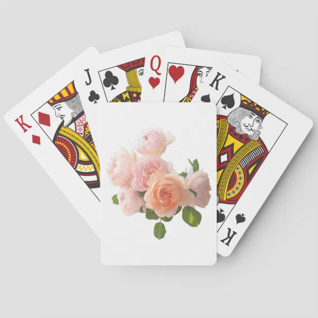 Custom Roses Design Modern Elegant Template Poker Cards | Zazzle