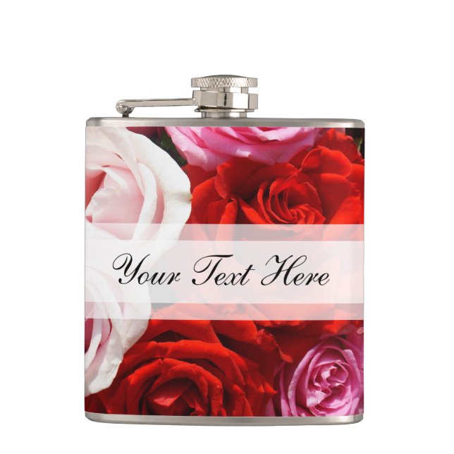 Custom Roses Hip Flask (Front)