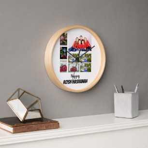 Custom Rosh Hashanah 8 Photo Collage Clock