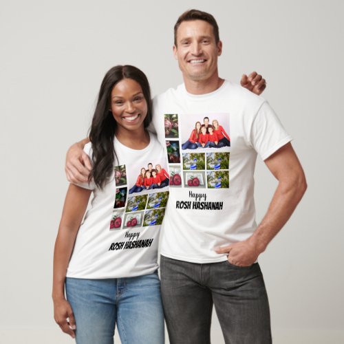 Custom Rosh Hashanah 8 Photo Collage T_Shirt