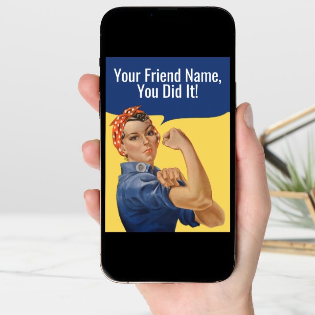 Custom Rosie The Riveter Congratulation Card (Front Digital)