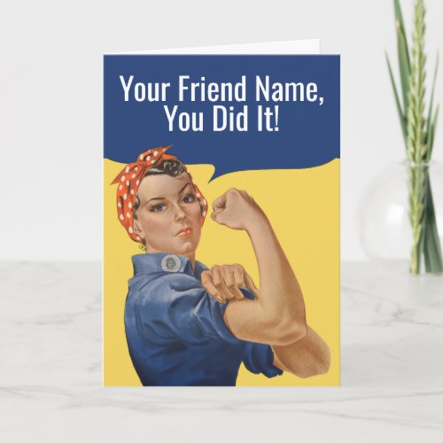 Custom Rosie The Riveter Congratulation Card