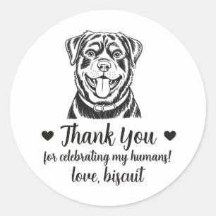 Custom Rottweiler Dog Wedding Favor Stickers