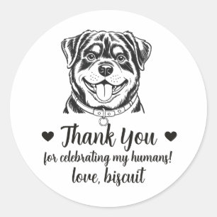 Custom Rottweiler Dog Wedding Favor Stickers
