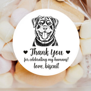 Custom Rottweiler Dog Wedding Favor Stickers