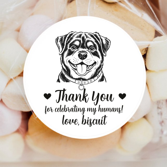 Custom Rottweiler Dog Wedding Favor Stickers (Creator Uploaded)