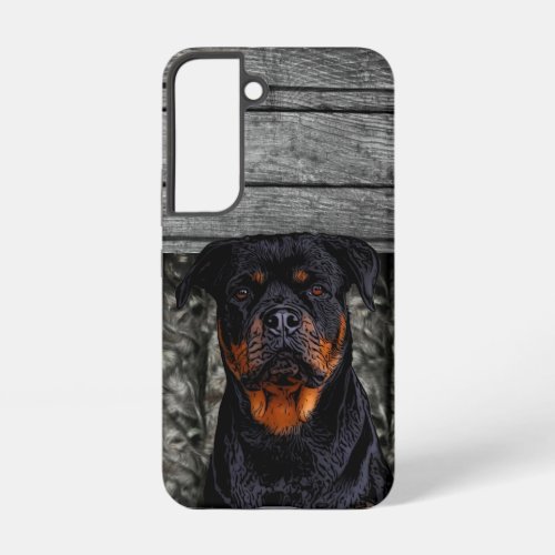 Custom Rottweiler Name Dog Camo Rustic Pet Samsung Galaxy S22 Case