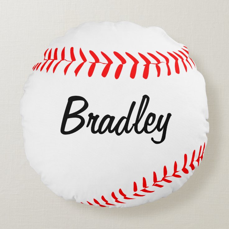 Custom Round Baseball Throw Pillow Zazzle