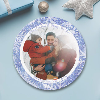 Custom Round Christmas Card with Photo 