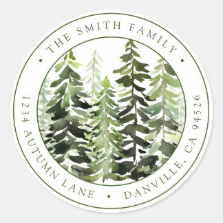 Custom Round Christmas Return Address Label